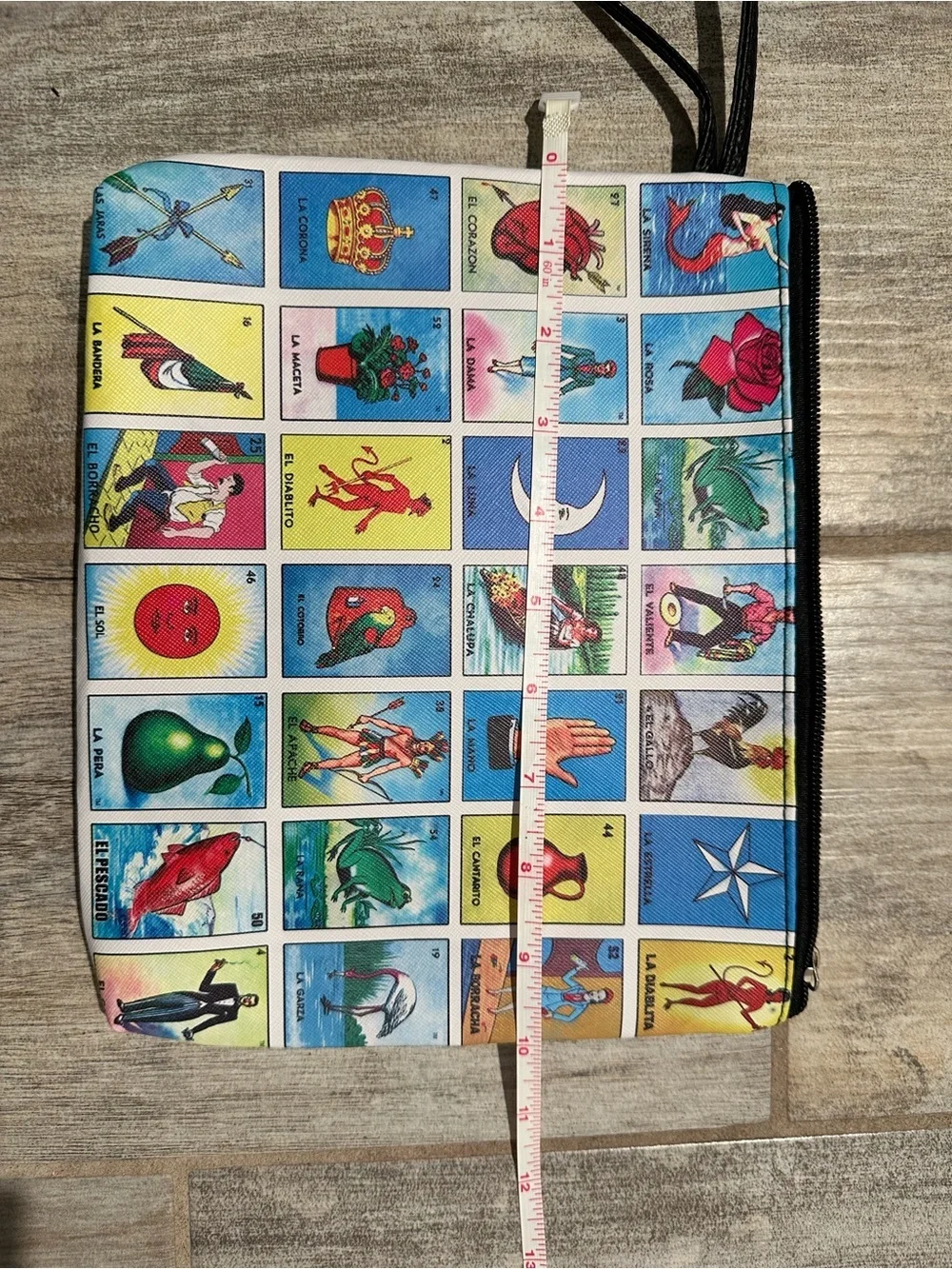 Lotería Card Print Wristlet Pouch in Multicolor